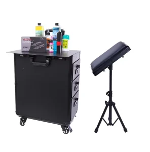 Beauty Tattoo Table Arm Bracket Portable High Capacity Draw-Bar Box Suitcase Tattoo Trolley Bag Storage Case