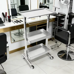 Beauty Trolley with Lockable Drawers & Wheels for Mobile Salons Home Use and Traveling Hair Stylists