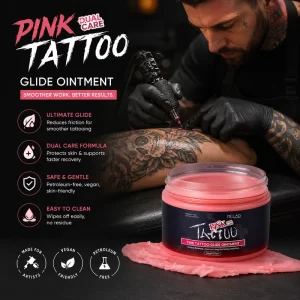 Before, During & Post Tattoo Safe Natural Tattoo Aftercare Cream Lotion Pink Tattoo Ointment For Artists And Aftercare