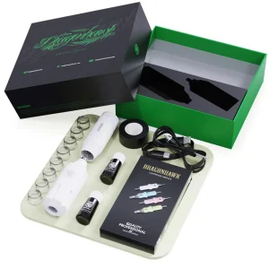 Beginner Friendly Permanent Stainless Steel Tattoo Gun Kit Rotary Tattoo Pen Cartridges 1300mAh Lithium Battery 1