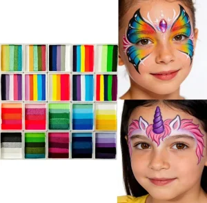 Best Selling Non Toxic Natural Plant Split Cake Face & Body Paint for Children Halloween Celebration Water Based