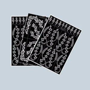 Best Simple Henna Mehndi Temporary Tattoo Stickers Stencil Unique Bridal Hand Foot Body Art Henna Tattoo Stencil for Airbrush