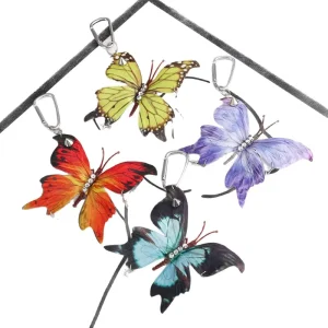 Best selling butterfly Keychains Realistic butterfly Jewelry Pendants Rivet Accessories Jewelry Pieces