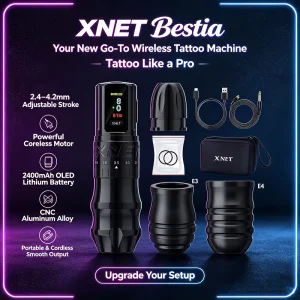 Bestia 2400mAh Powerful Motor 2.4 4.2mm Adjustable Stroke Professional Tattoo Gun Wireless Tattoo Pen Machine for Body Art