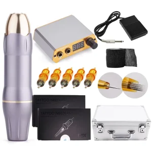 Biomaser Henna Rotary Tattoo Machine Gun Kit for Cosmetic Tattoo and Other Body Art