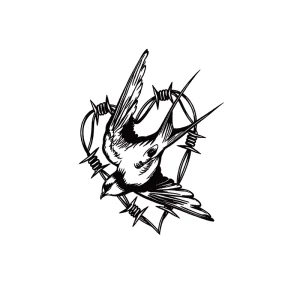 Bird Skull Logo Eco-Friendly Semi-permanent Temporary Tattoo Sticker Waterproof