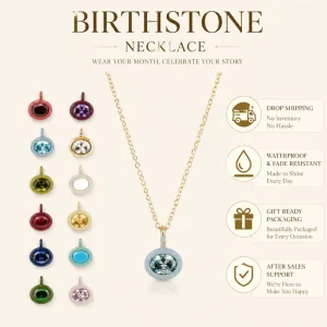 Birthstone Pendant Personalized Charm Custom Alloy Pendant For DIY Jewelry Making Colorful Zircon Stone Gift Accessories