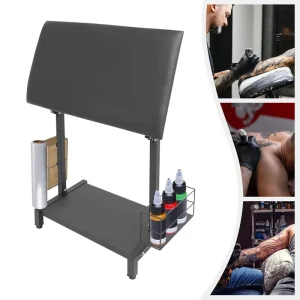 Black Adjustable Arm Stand Tattoo Armrest Portable Tattoo Footrest Furniture for Tattoo Beauty Salons Nail Salons Hair Salons