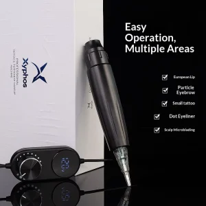 Black Blade Steel Tattoo Machine with Needle for Eyebrow and Lip Tattoos European Style Made in China