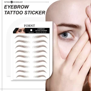 Black Brown 3D 4D 6D Fashionable Eyebrow Stickers Realistic Temporary Makeup Adhesive Women Face Tattoo Stickers