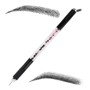 Black Double Side Tebori Manual Pen Micro Blade Eyebrow Pen Microblading Pen Classic Shading Tools for Tattoo Semi PMU Supplies