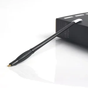 Black Eccentric Disposable Microblading Tool 18 U Blade for Permanent Make up Eyebrow Tattoo