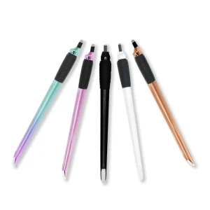 Black Eyebrow Disposable Microblading Pens 0.18mm 18U Pins Needles Embroidery Blades Hand Tools with Brush
