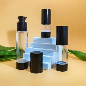 Black Lid Transparent Waterproof Tattoo Permanent Makeup Vacuum Airless Bottle 15ml 30ml 50ml Plastic Lotion Pump Bottle