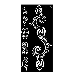 Black Ramadan Henna Tattoo Stencils Temporary Hollow Customized Shaped Environmental Plastic PET Material