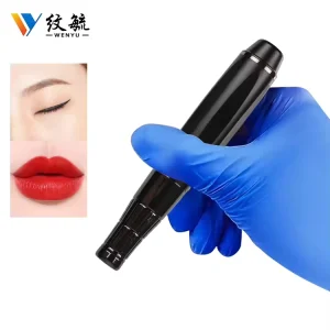 Black Stainless Steel Wireless Electric Tattoo Pen Gun Eyebrow Micropigmentation PMU Machine Permanent Makeup
