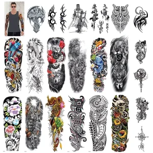 Black Waterproof Eco Friendly Non Toxic Tattoo Sticker for Men’s Sleeves
