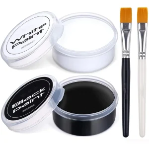 Black + White Oil Face Body Paint Set Large Capacity Professional Paint Palette Kit