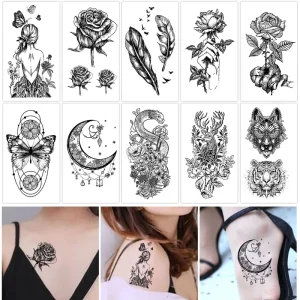 Black or Colored Non toxic Tattoo Stickers One time Use Temporary Tattoos Waterproof Tattoo Stickers Personalized and Sexy