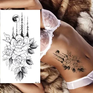 Black sexy body tattoo sticker for ladies tatouage temporary tattoo waterproof body art