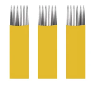 Blister Pack Manual Microblading Pen with Flexible Curved Blade Needle 12/14/17pin & 18U for Permanent Makeup Eyebrows