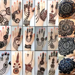 Blooming Rose India Henna Tattoo Stencil Temporary Hand Foot Body Art Template