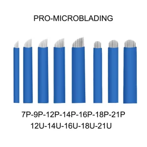 Blue 0.2mm Makeup Microblading Needles Permanent Makeup Eyebrow Tattoo Microblading