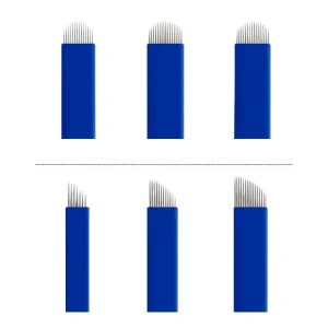 Blue Permanent Makeup Needle Real Nano Microblades Private Label Microblading Eyebrow U C Shape B