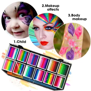 Bodi Paint Quick-Dry Water-based Color Paint Rainbow Cosplay Party Drawing Washable Face Body Painting