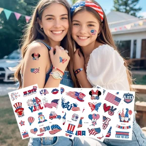 Body Art Decals Hand-Drawn Flowers Temporary Tattoo Stickers for Weddings & Festivals Printed on Paper