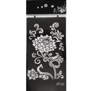 Body Art Henna Reusable Smart Sticker Glitter Temporary Black Plastic Tattoo Sticker with Customizable Size and Certified Safe