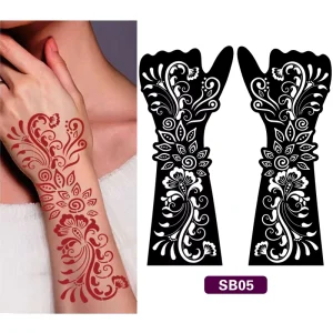 Body Art Henna Tattoo Stencil Temporary Henna Stencil Tattoo Sticker Reusable Tattoo Stencils