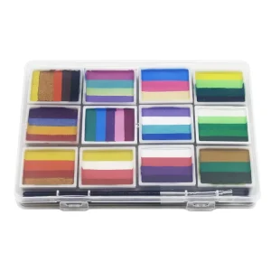 Body Art Spectrum Face Painting Palette 12 Combos Rainbow Paradise