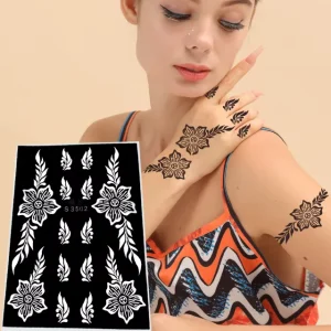 Body Art Temporary Waterproof Tattoo Screen Henna Tattoo Template Heart Pattern Stencils Stickers