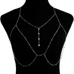 Body Chain Women Girls Rhinestone Belly Waist Party Beach Bra Chain Body Jewelry