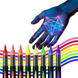 Body Highlighter Liquid UV Tattoo Marker Party & Festival Skin Paint Set Water Washable Long Lasting Sweat Proof Gift Box