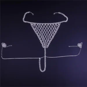 Body Jewelry Sexy for Women Waist Chains Display Mesh Rhinestone Crystal Gold Body Chain Bikini Set Jewellery
