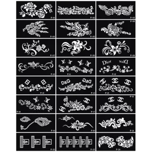 Body Kit Supplies Strong Adhesive Temporary Tattoo Templates for Hands Feet Stencils