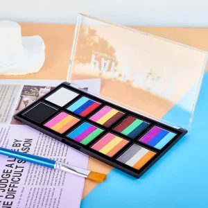 Body Paint Pigment Water Soluble Environmentally Friendly Non-Toxic 10-Compartment Rainbow Palette Children’s Face Painting