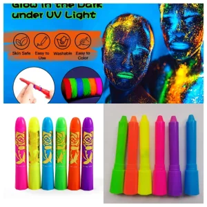Body Paint Sticks NEW ARRIVALS 6 Color Durable Non Toxic Environment Friendly Fluorescent Glow World Match Carnival Party