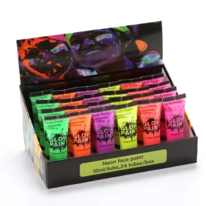 Body Painting Supplies 24 Tubes 10ml Art Body Paint Glow in Dark Face & Body Paint Makeup for Party
