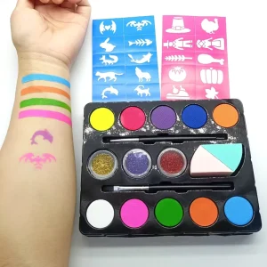 Body Painting Supplies Face and Body Painting Nude Lady Make up Pride Face Paint with Stencils Sponges