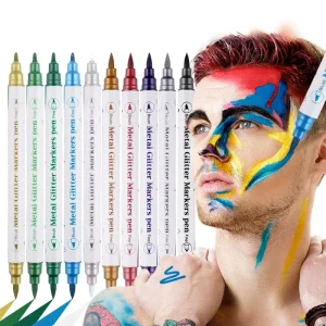 Body Painting Temporary Tattoo Pen Soft-Tipped Metallic Skin Marking Pen Outlining DIY Marker Pen