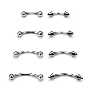 Body Piercing Jewelry Navel Lip Eyebrow Piercing G23/ASTM F136 Titanium Treadedless Curved Barbell With Press Fit Jeweled Ball