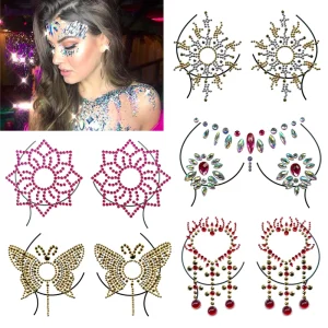 Body Resin Diamond Chest Crystal Stickers Accessories Festival Rhinestone Decorations Tattoo Face Gems for Breast Jewels for EDM