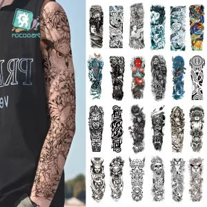 Body Tattoo Manufacturer of Waterproof Supper Large Fake Full Arm Sleeve Temporary Tattoo Design Sticker for Men