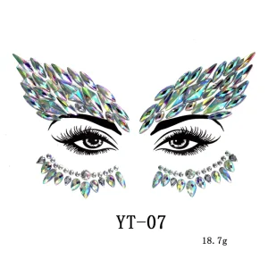 Body Tattoo Self Adhesive Face Crystal Jewels Rhinestones Gem Sticker Face Crystal Stickers