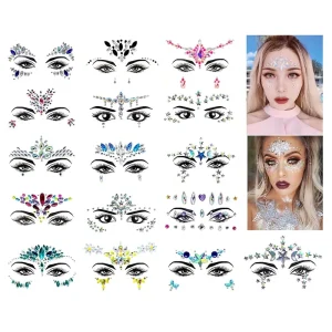 Body Tattoo Self Adhesive Face Crystal Jewels Rhinestones Gem Stickers