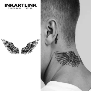 Body Tattoo Sticker Angel Wings Neck Waterproof Eco-Friendly Long-Lasting 15 Days