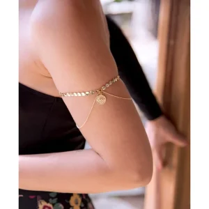 Bohemian Sequins Charm Upper Arm Bracelet Jewelry for Women Coin Chain Armlet Summer Body Jewelry Bracelet Haut Du Bras